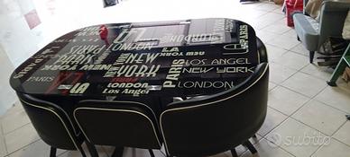 Tavolo in vetro + Poltroncine a Scomparsa 