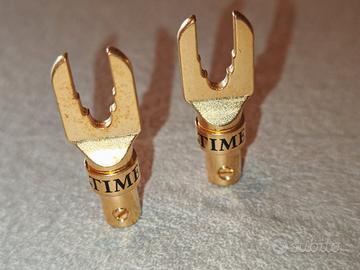 Connettori forcella 24k oro 6mm plug hifi 