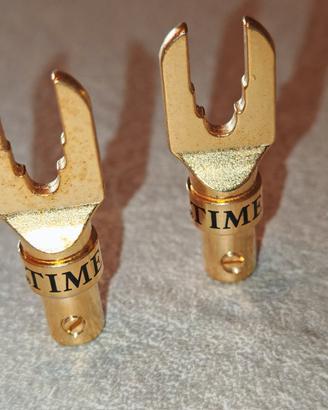Connettori forcella 24k oro 6mm plug hifi 