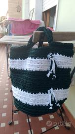 borsa mare con pochette in fettuccia fatta all' un