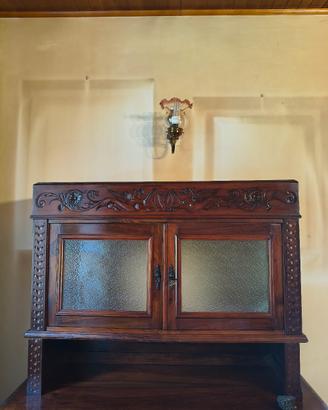 vetrinetta antica vintage in legno massiccio 