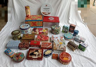 Scatole di latta vintage da collezione 
