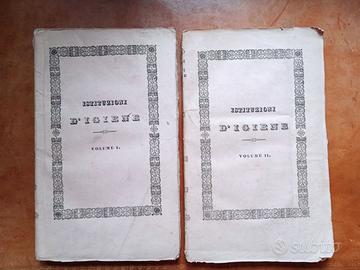 Antico testo di igiene in due volumi