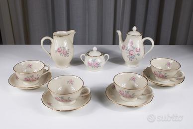 Servizio da tè Richard Ginori rose anni ’30-’40