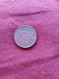 moneta spagnola da 5 pesetas Francisco Franco 1957