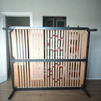 Rete matrimoniale con doghe doppie in legno