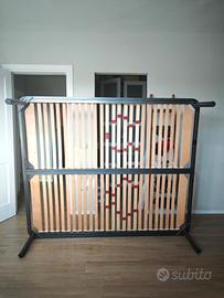 Rete matrimoniale con doghe doppie in legno