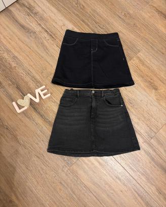 Set 2 minigonne nere Zara Kids e Okaidi