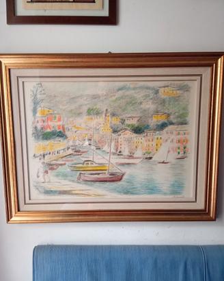 Quadro vintage litografia artista Michele Cascella
