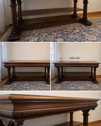 Scrivania classica in legno finitura noce – stile