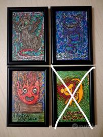 set quadretti Dragon Trainer, Stregatto, Calcifer 