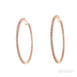 Orecchini Cerchio Oro Rosa Diamanti