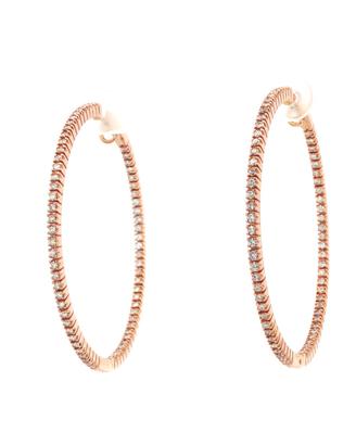 Orecchini Cerchio Oro Rosa Diamanti