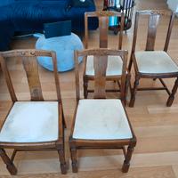 4 Eleganti Sedie in Legno Massello