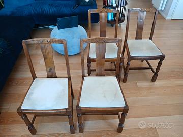 4 Eleganti Sedie in Legno Massello