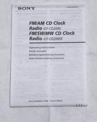 Sony ICF-CD2000 manuale istruzioni