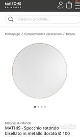 specchio rotondo bisellato Nuovo