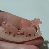 Spilla 2 elefanti e albero rosa modello vintage 