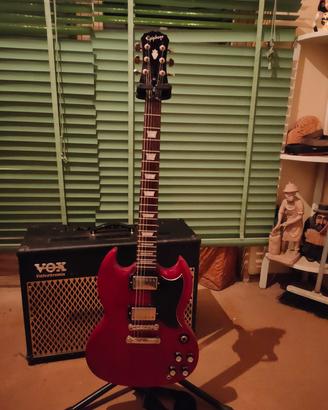 chitarra elettrica con amplificatore 
