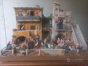Tipico presepe napoletano realizzato a mano 