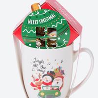 Tazza natale con cioccolatini