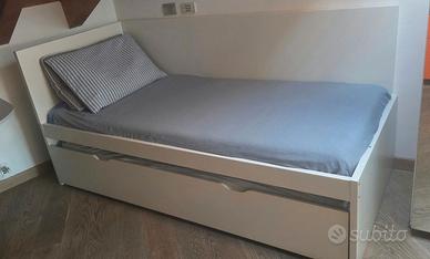 Letto IKEA singolo + letto estraibile  2 materassi