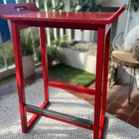 2 sgabelli alti legno rosso