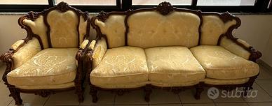 Salotto classico divano 3 posti + due poltrone