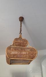 Lampadario bambù e vimini