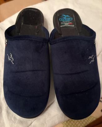 Ciabatta, donna, colore blu,