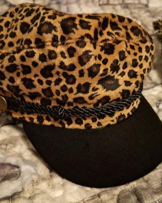 Cappello + Borsa + 2 Portafoglio Borsello LEOPARD