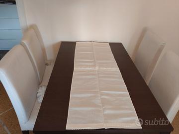Tavolo marrone scuro  ( 140 x 85.allungabile )4sed