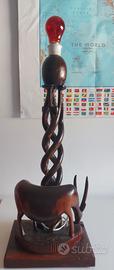 Lampada artigianale legno massello