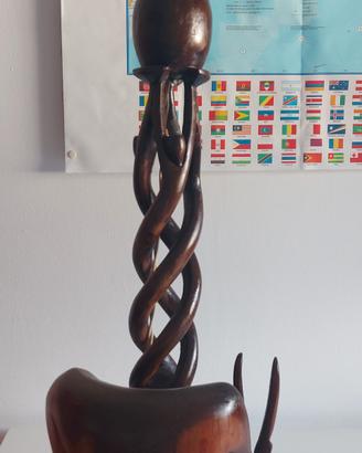 Lampada artigianale legno massello