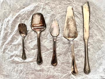 Posate silver plated formaggio e dolce