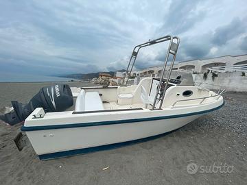 Barca cabinata con motore 100 cavalli