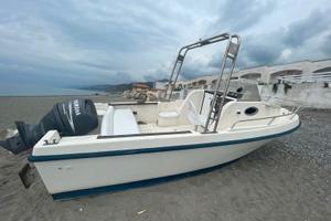 Barca cabinata con motore 100 cavalli