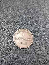 moneta 1 pfennig 1861   