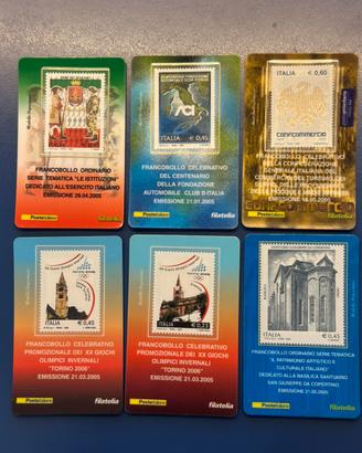 Lotto 6 francobolli commemorativi Italia 2005