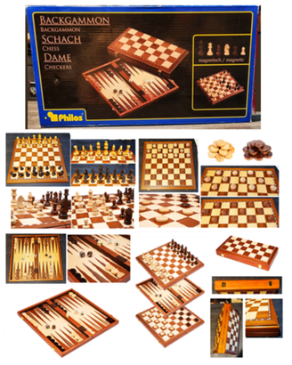 Gioco da viaggio vacanze Scacchi Dama Backgammon