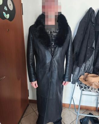 Cappotto lungo in vera pelle