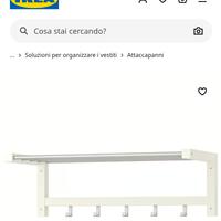 rastrelliera per cappelli Ikea bianca Tjusig