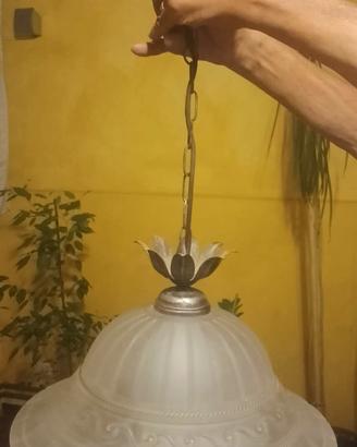Coppia lampadari vintage con paralumi
