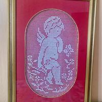 Quadro eseguito con lavorazione all’ uncinetto