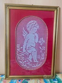 Quadro eseguito con lavorazione all’ uncinetto