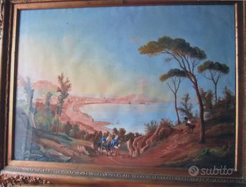 Gouache "VEDUTA DI NAPOLI" di S. Fergola