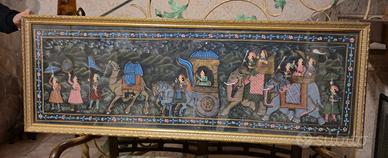 Quadro su tessuto raffigurante una scena indiana 
