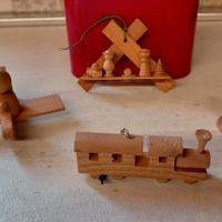 Set 4 Addobbi Natalizi Legno