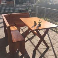 Tavolo, panche e 3 sedie in Pino di Svezia