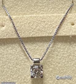 COLLANA PUNTO LUCE ORO 18kt. CON DIAMANTE 0,35